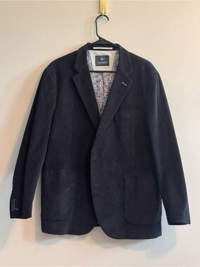 TailorByrd Men’s Navy Stretch Corduroy Blazer Sport Coat 44R